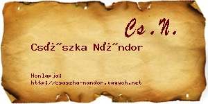 Császka Nándor névjegykártya