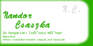 nandor csaszka business card